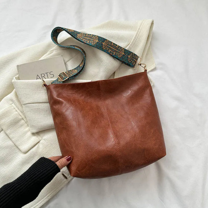 Luna | Vintage skuldertaske i læder