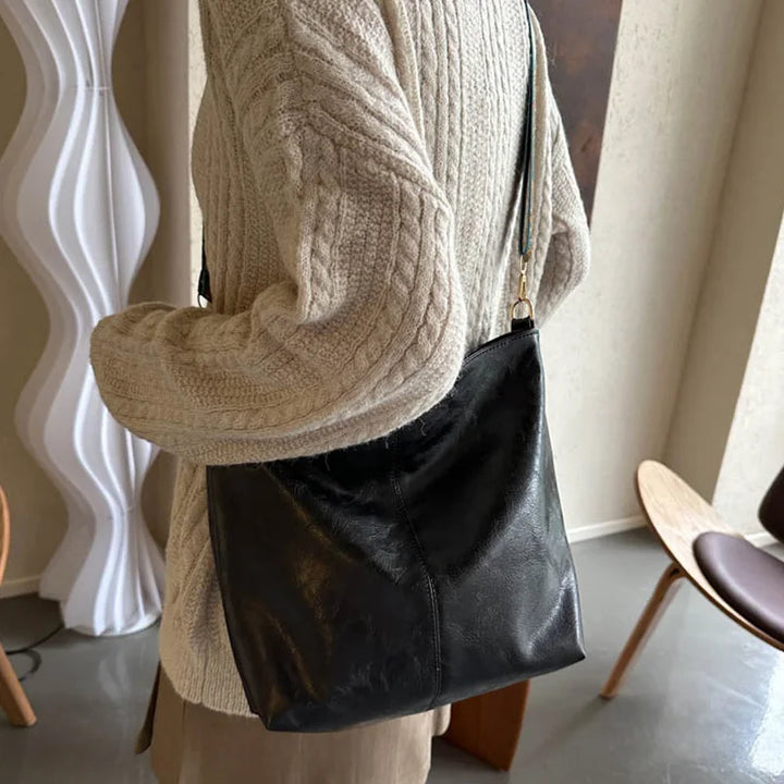 Luna | Vintage skuldertaske i læder