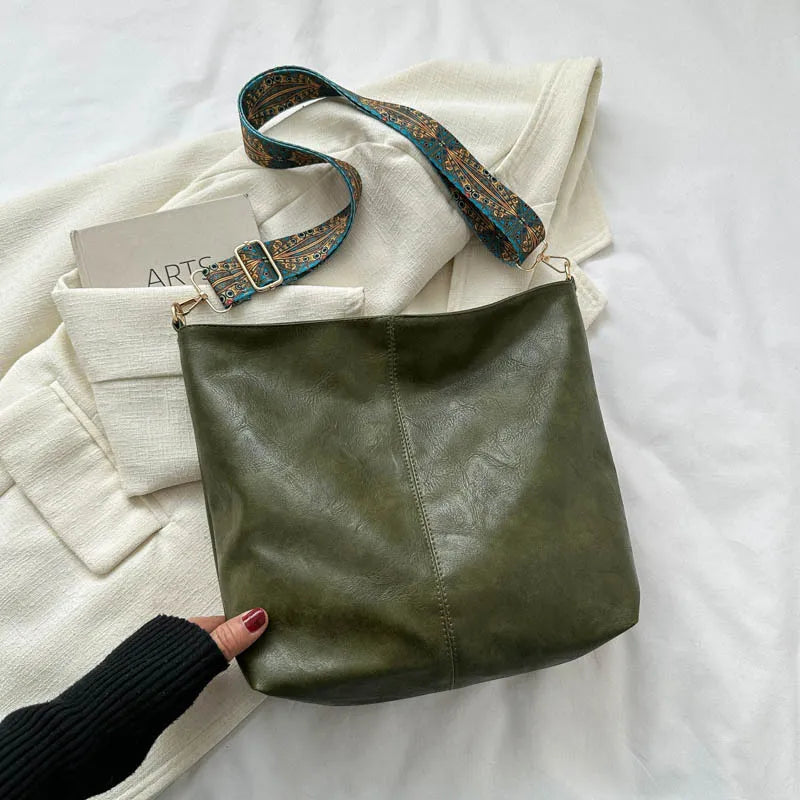 Luna | Vintage skuldertaske i læder