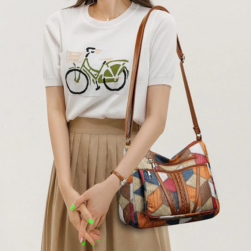 Solara | Sac à main en cuir mosaïque