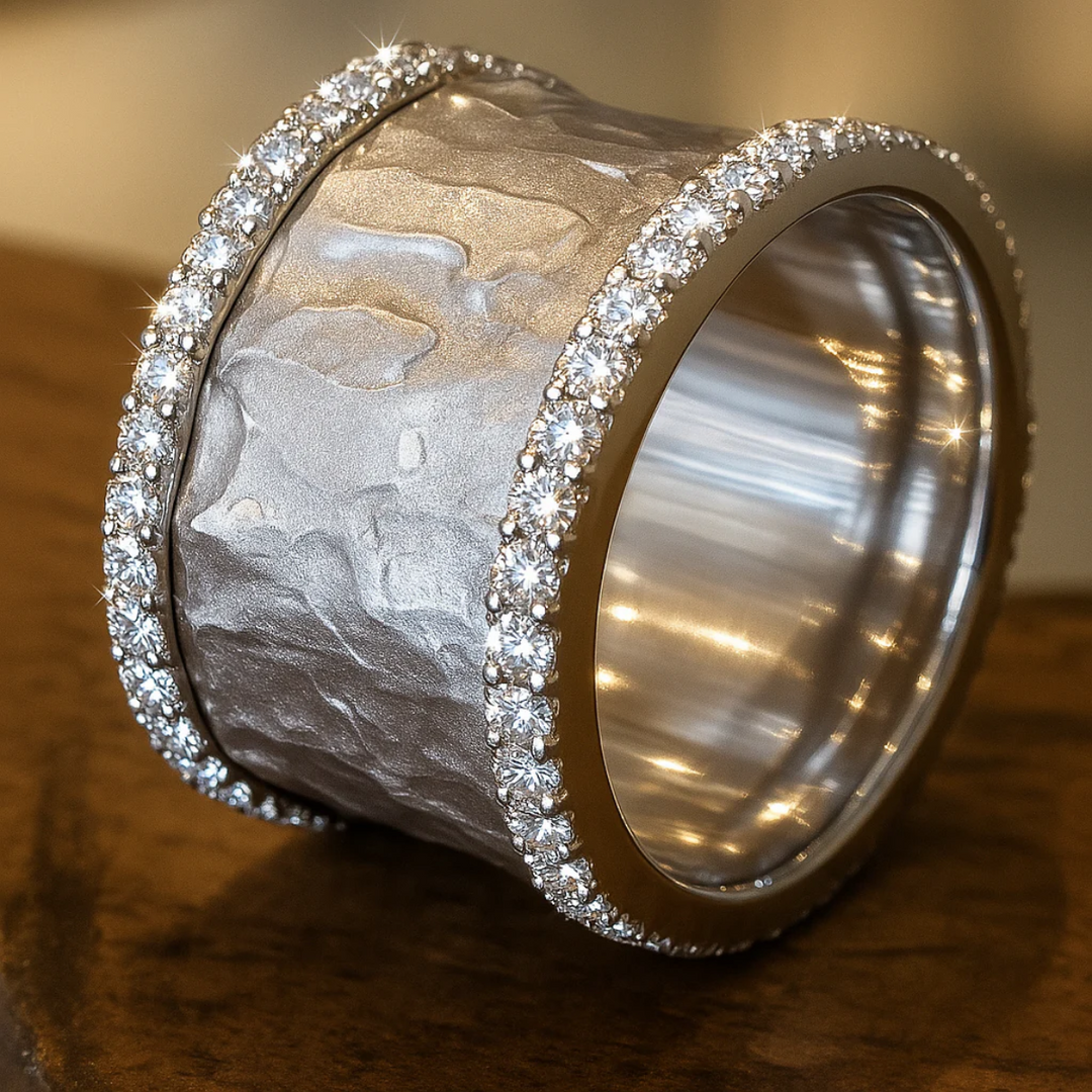BAGUE EN ZIRCONE ARGENTÉE VINTAGE