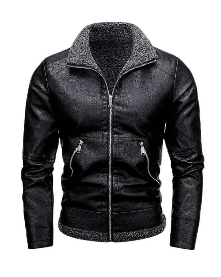 Veste en Cuir Fleece Élégante
