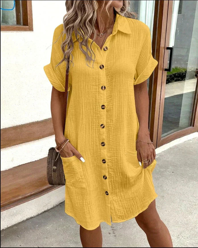 Luna | Robe polo oversize en tissu