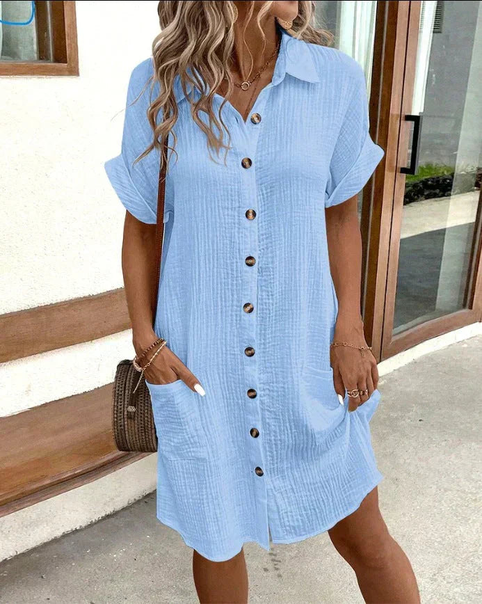 Luna | Robe polo oversize en tissu