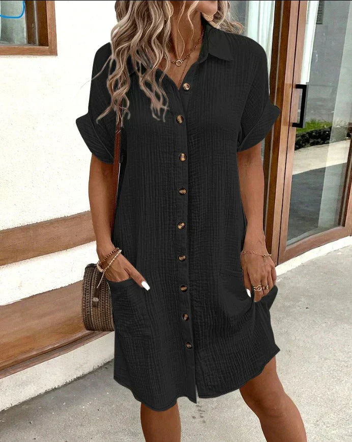 Luna | Robe polo oversize en tissu