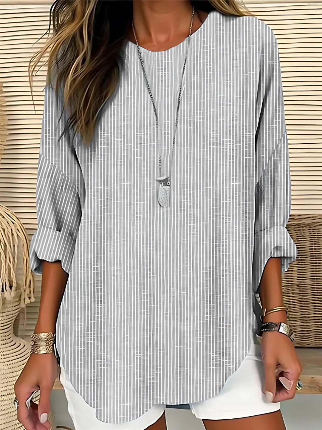 Essenz Luna Blouse Rayée Aérée