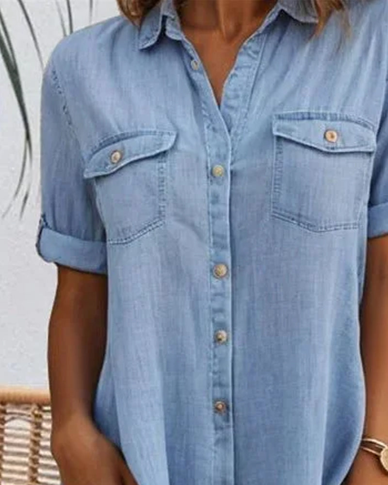 Luna | Robe chemise en denim décontractée