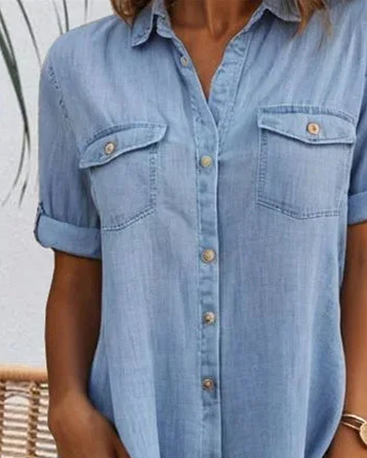 Luna | Robe chemise en denim décontractée