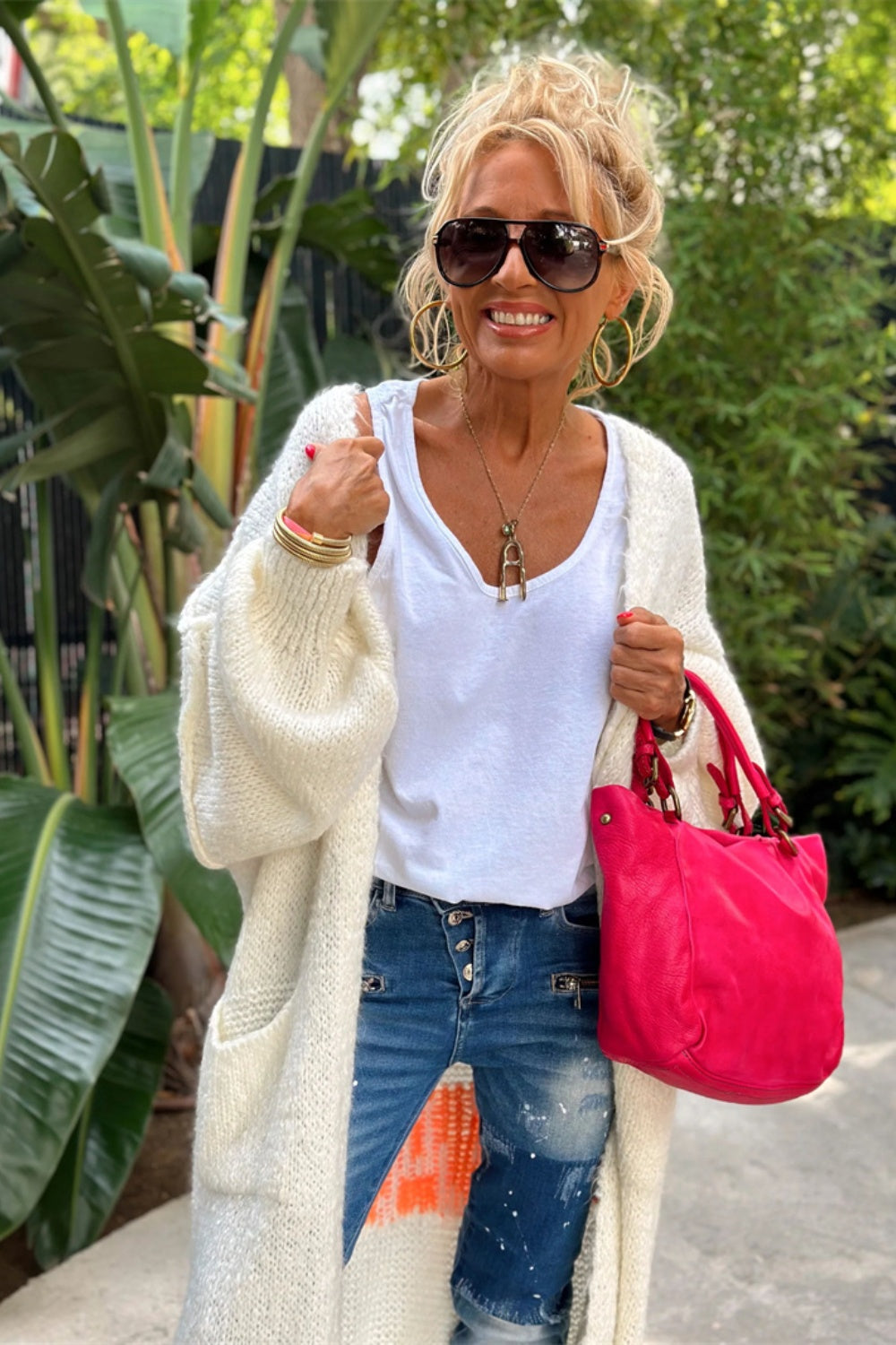 Cardigan long en tricot surdimensionné