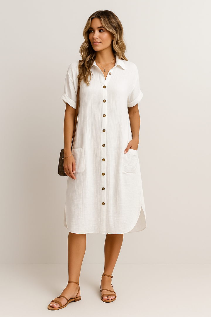Luna | Robe polo oversize en tissu