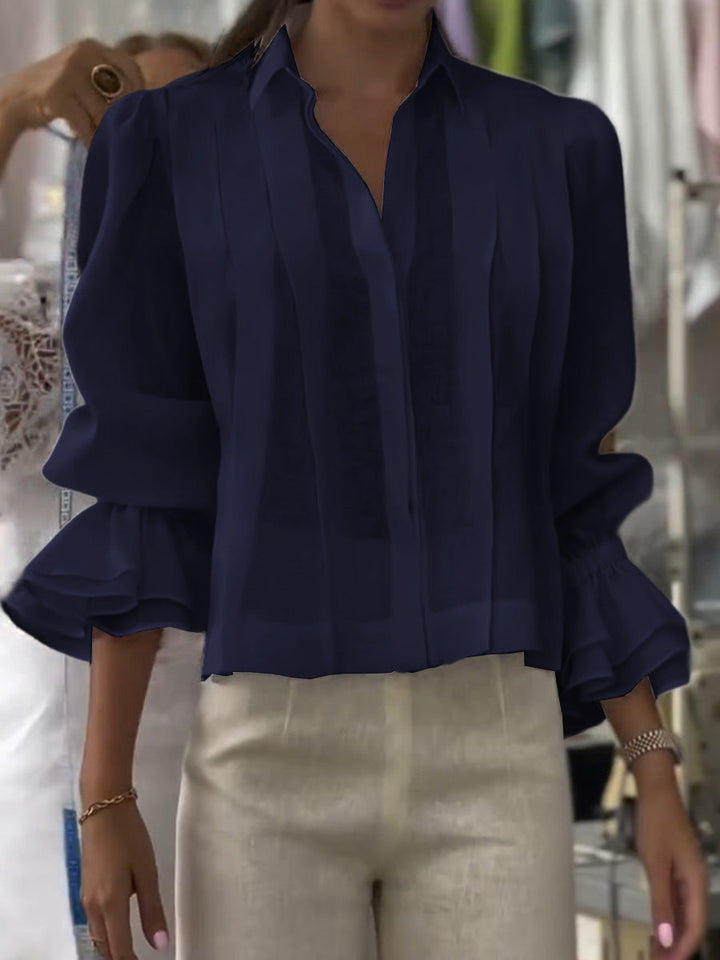Verena – Blouse à Col Revers Lumière