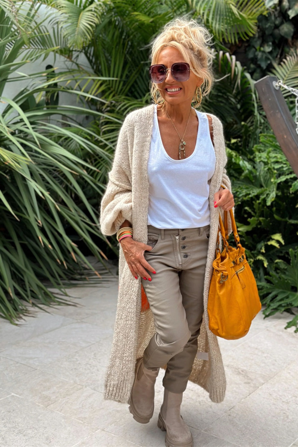 Cardigan long en tricot surdimensionné