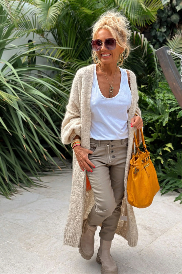 Cardigan long en tricot surdimensionné