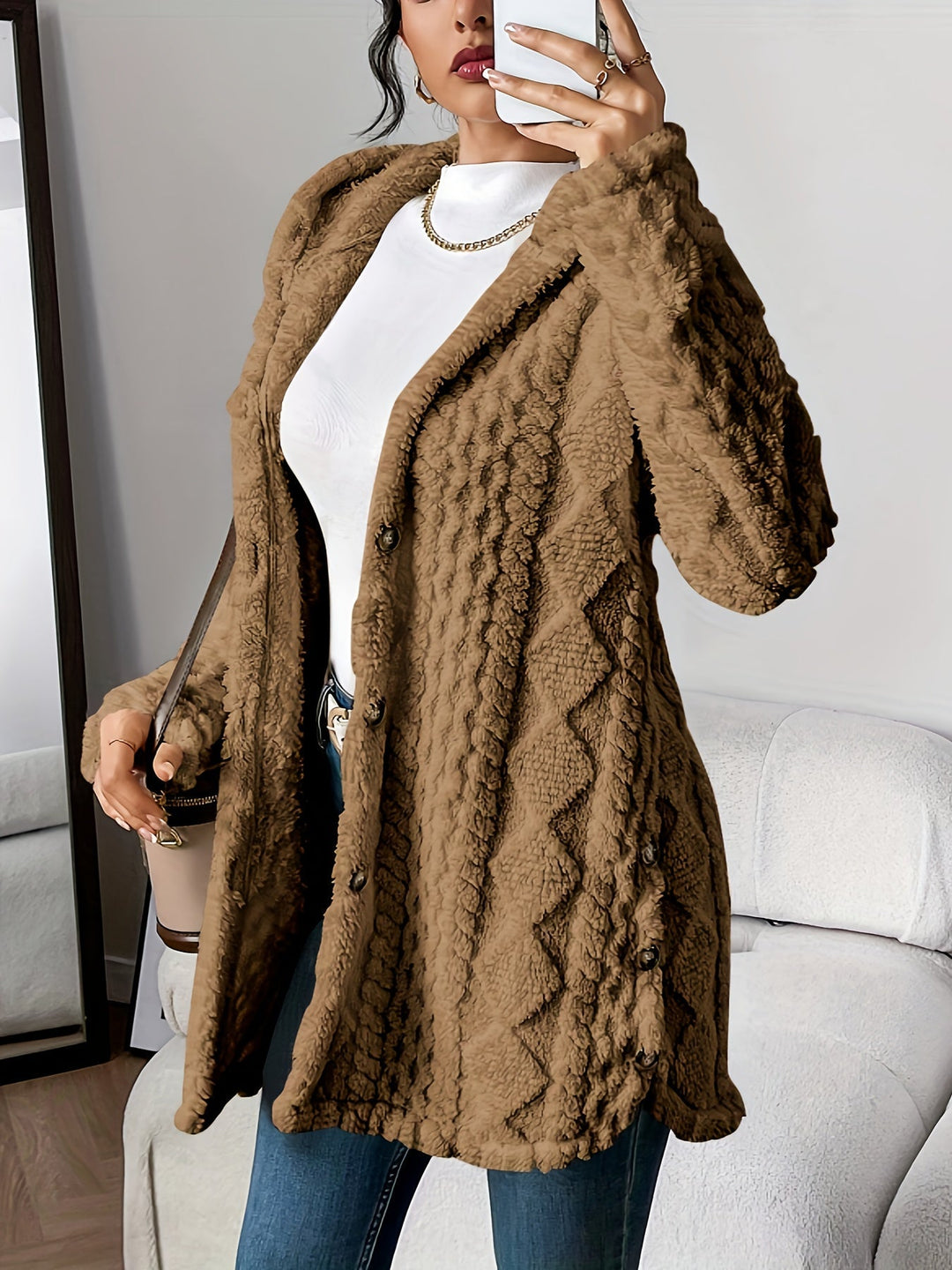 Sophie | Cardigan à Capuche en Peluche