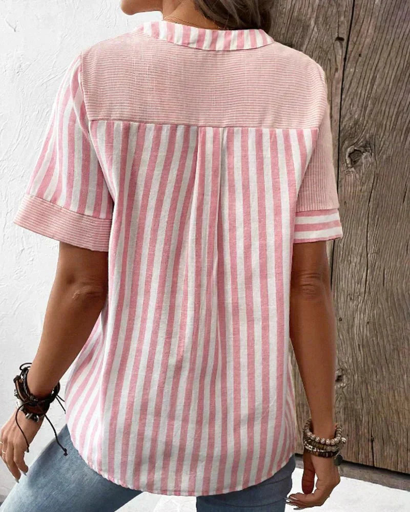 Lila | Blouse à Rayures Douces