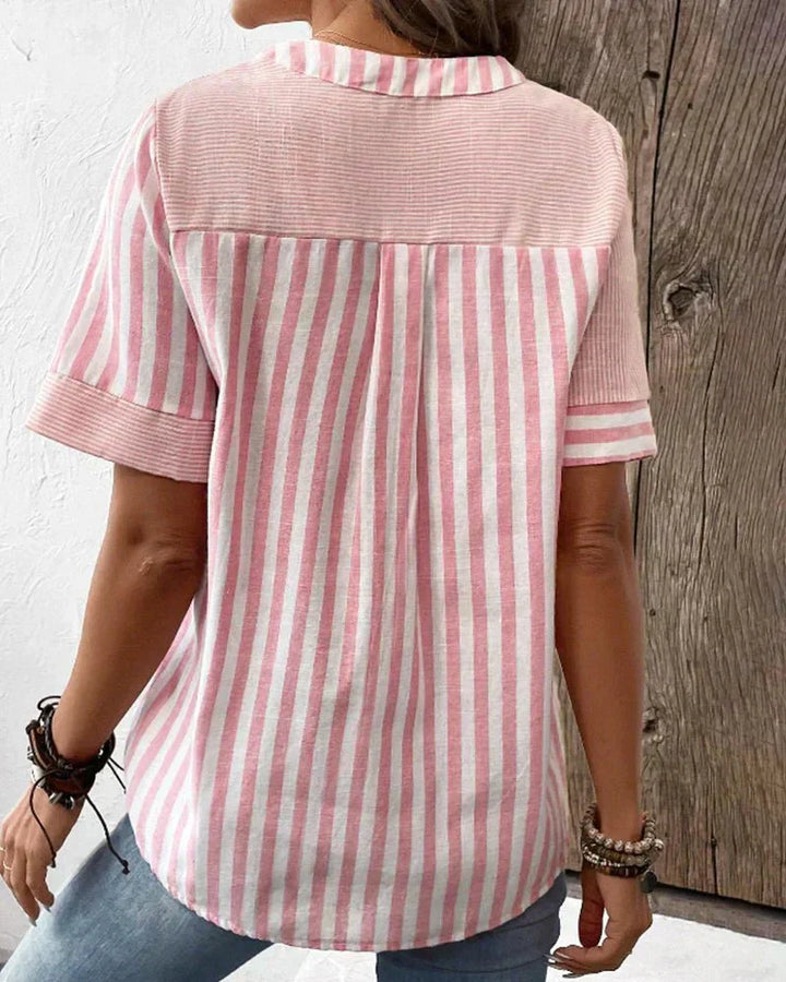 Lila | Blouse à Rayures Douces