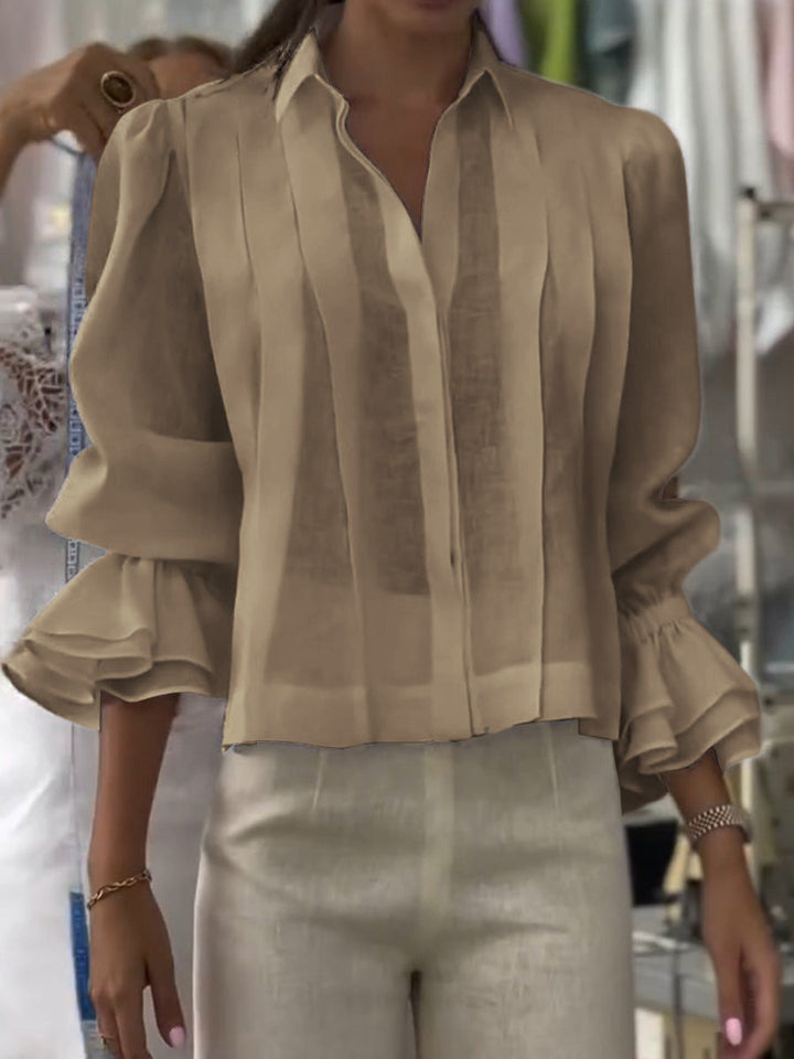 Verena – Blouse à Col Revers Lumière
