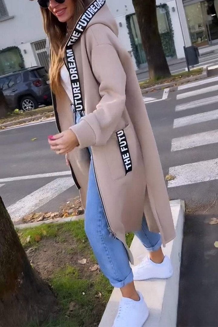 Élise™ | Veste longue zippée à capuche