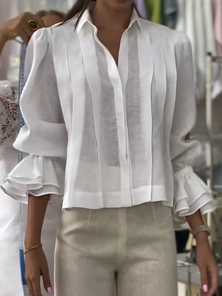 Verena – Blouse à Col Revers Lumière