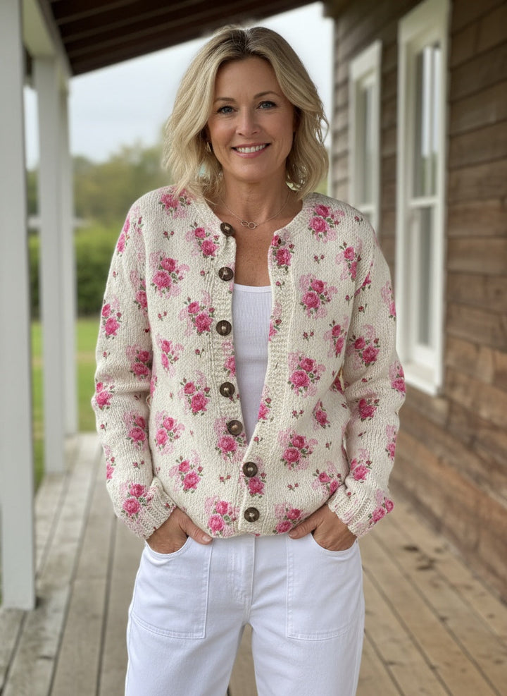 Cardigan Rose Français Aquarelle