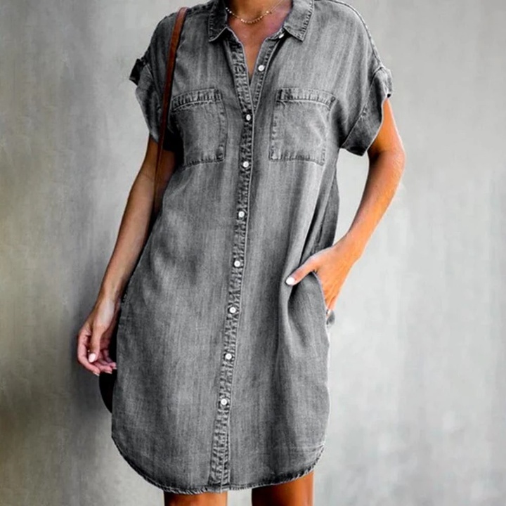 Luna | Robe chemise en denim moderne