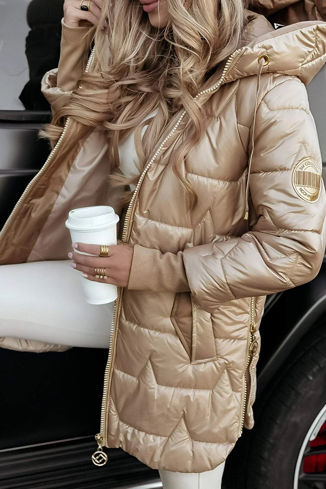 Nolwen – Manteau Élégant d’Automne/Hiver avec Capuche Matelassée
