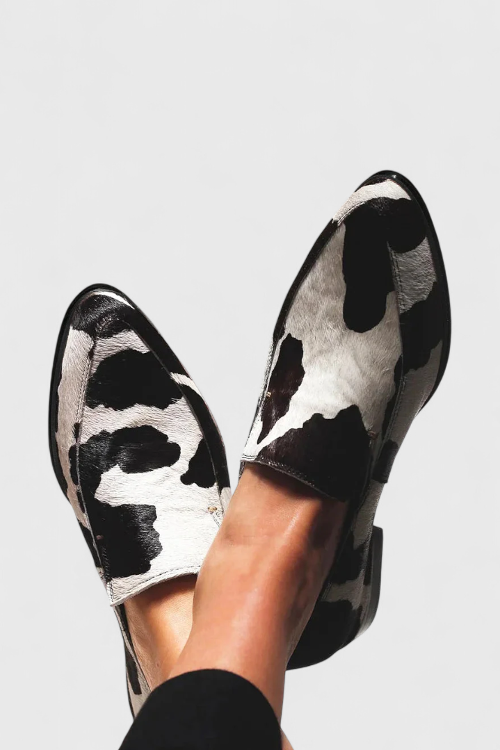 Mocassins Élégants Macarena avec Talon Bas et Imprimé Animal
