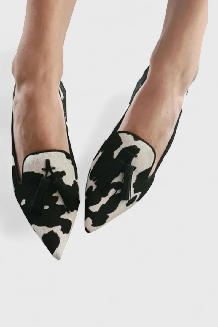 Mocassins Fermina Élégants avec Embout Aiguisé et Design Bicolore