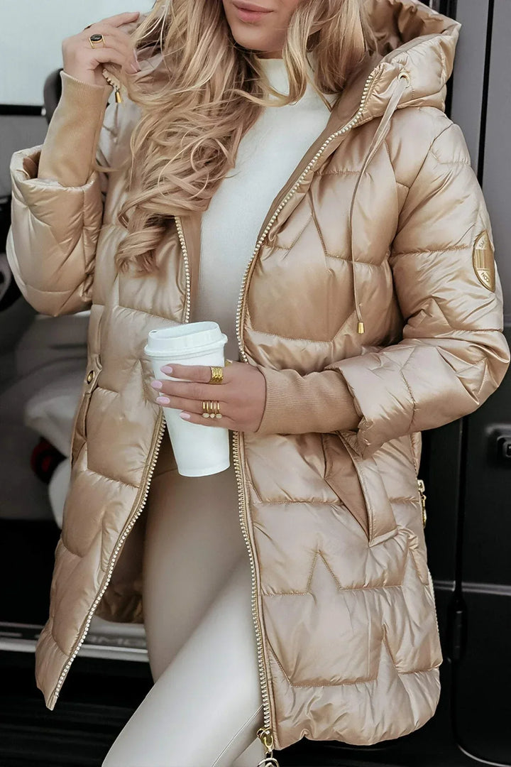 Nolwen – Manteau Élégant d’Automne/Hiver avec Capuche Matelassée