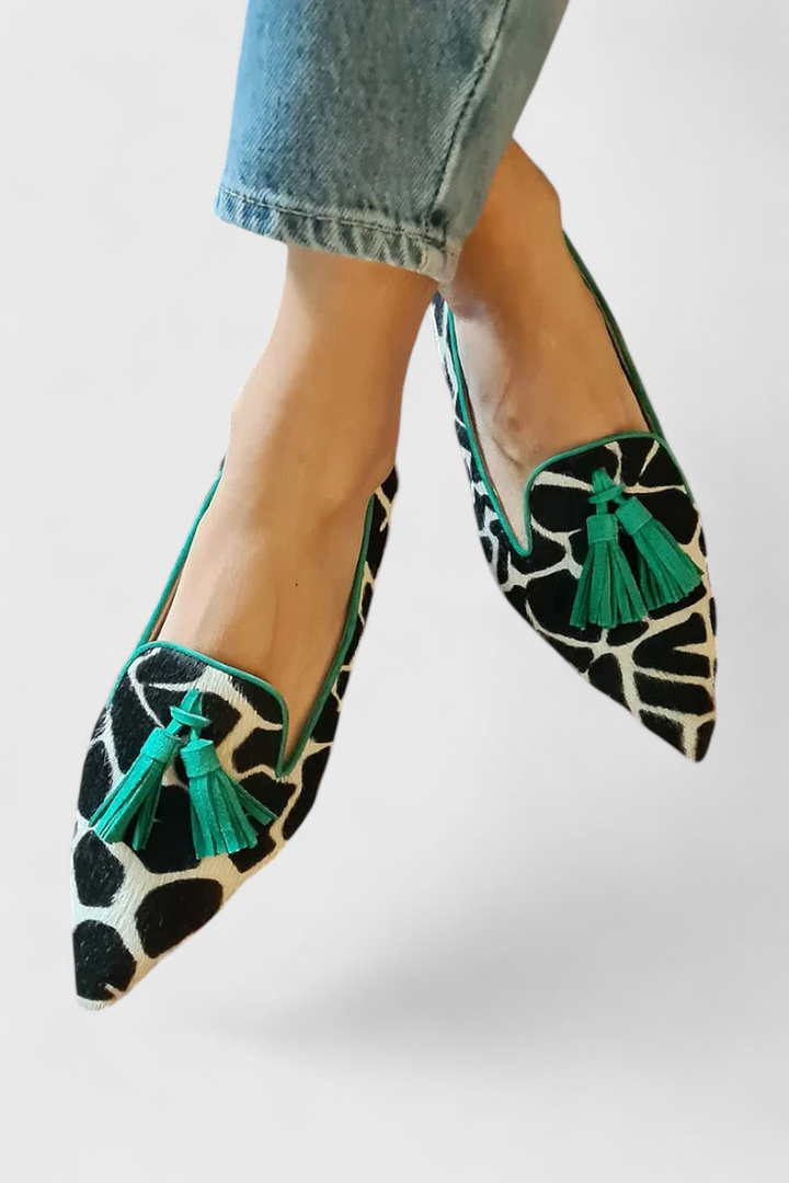 Mocassins Fermina Élégants avec Embout Aiguisé et Design Bicolore