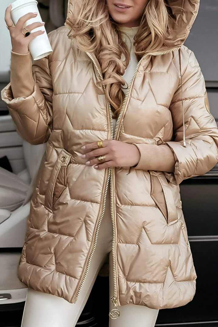 Nolwen – Manteau Élégant d’Automne/Hiver avec Capuche Matelassée