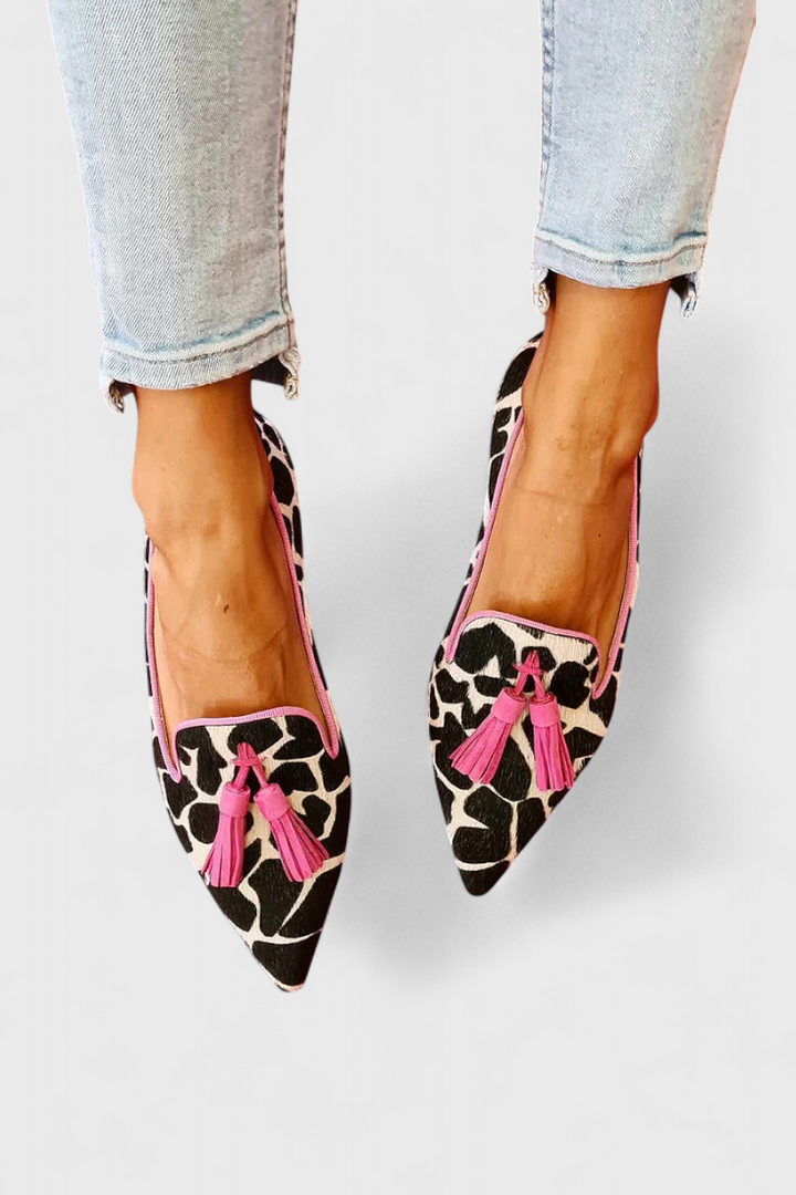 Mocassins Fermina Élégants avec Embout Aiguisé et Design Bicolore
