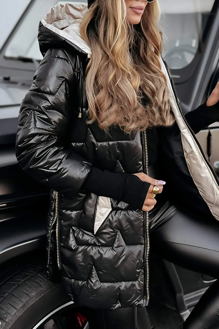 Nolwen – Manteau Élégant d’Automne/Hiver avec Capuche Matelassée
