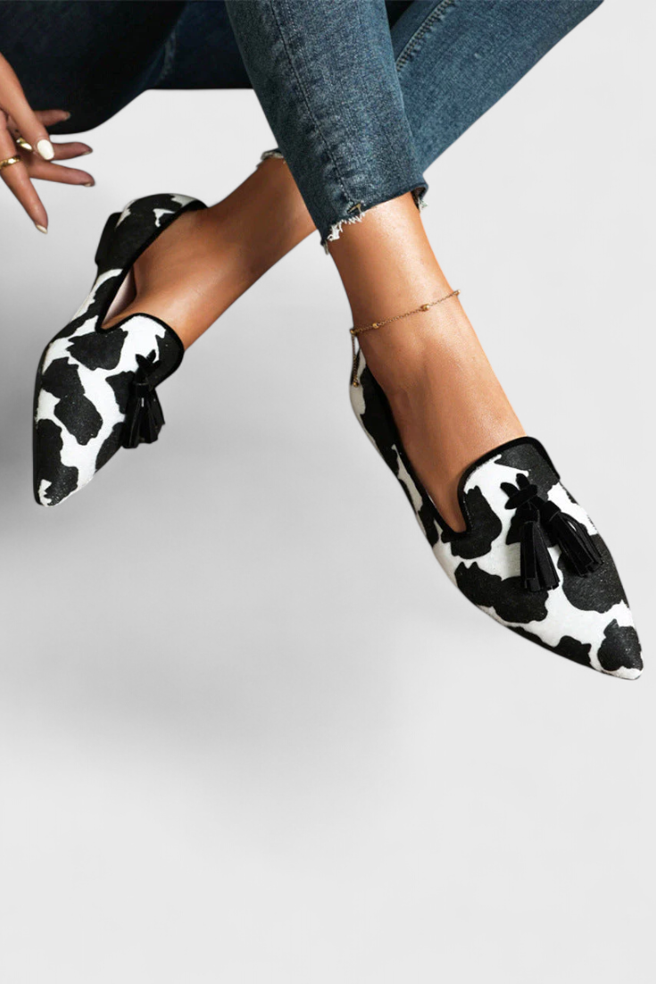 Mocassins Fermina Élégants avec Embout Aiguisé et Design Bicolore