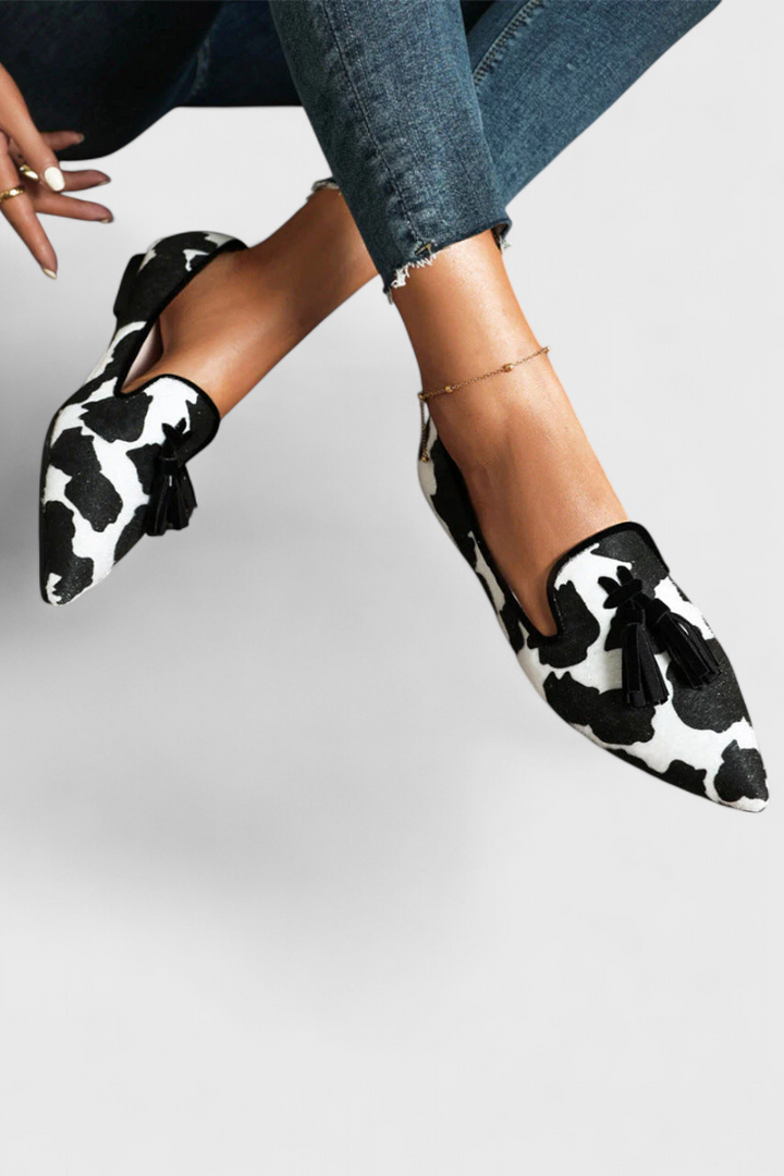 Mocassins Fermina Élégants avec Embout Aiguisé et Design Bicolore
