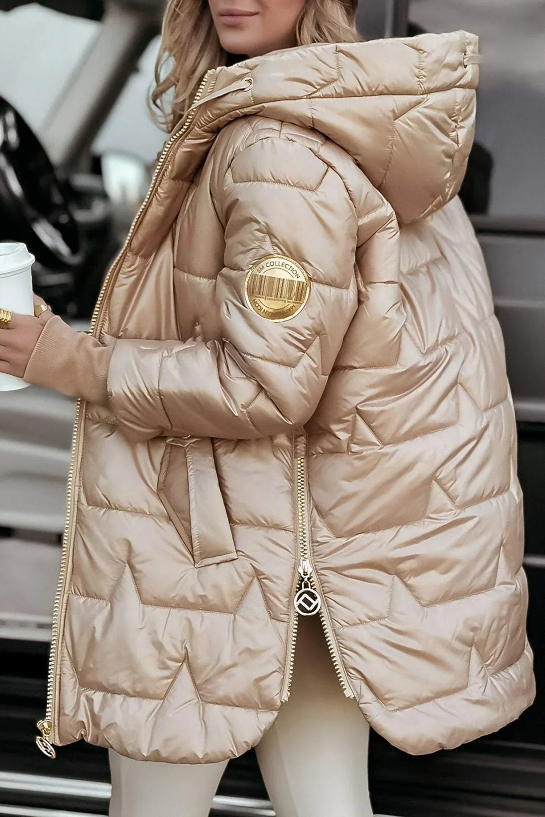 Nolwen – Manteau Élégant d’Automne/Hiver avec Capuche Matelassée