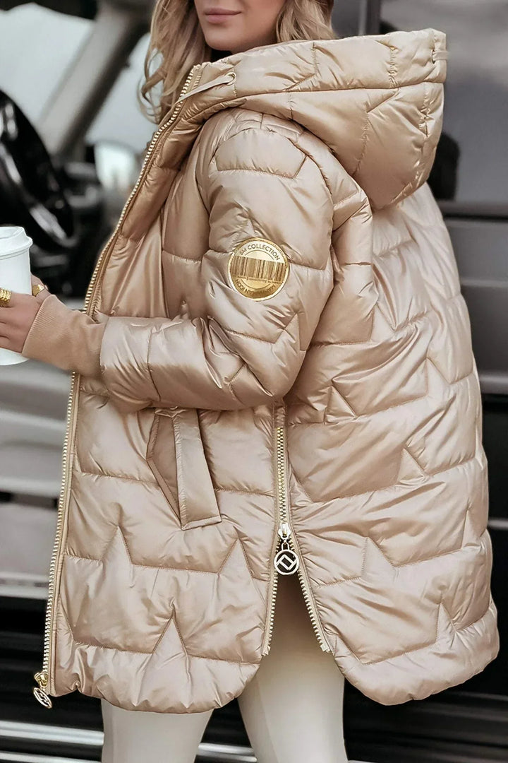Nolwen – Manteau Élégant d’Automne/Hiver avec Capuche Matelassée