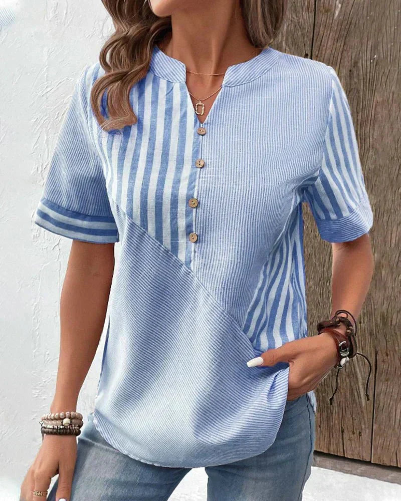 Lila | Blouse à Rayures Douces
