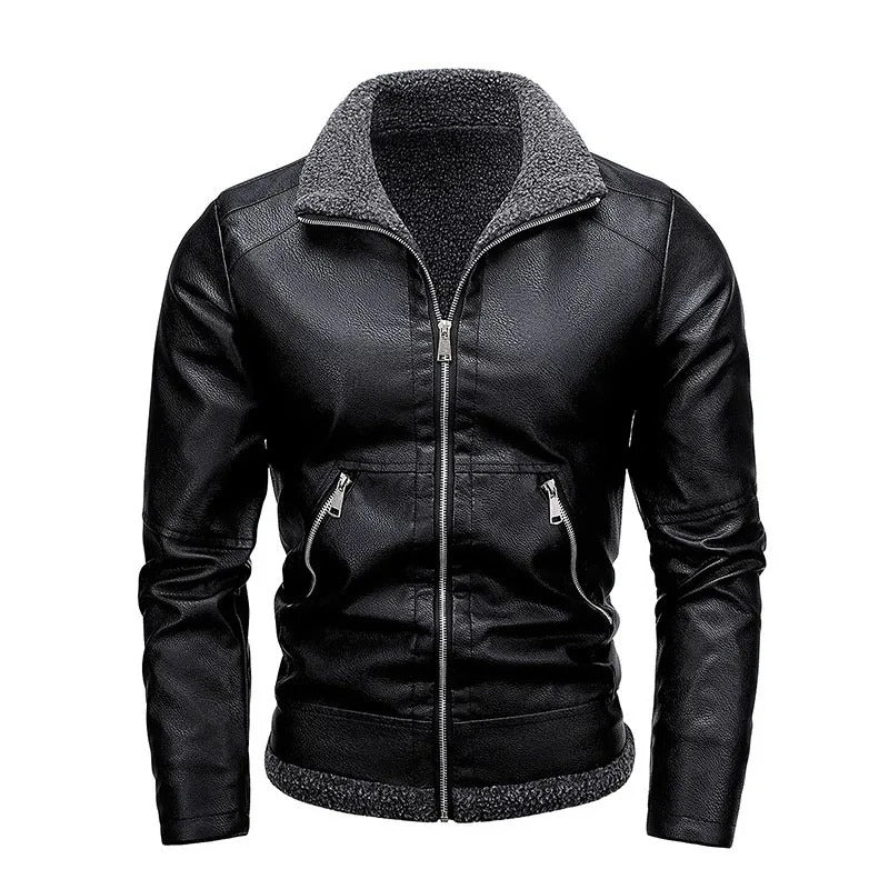 Veste en Cuir Fleece Élégante