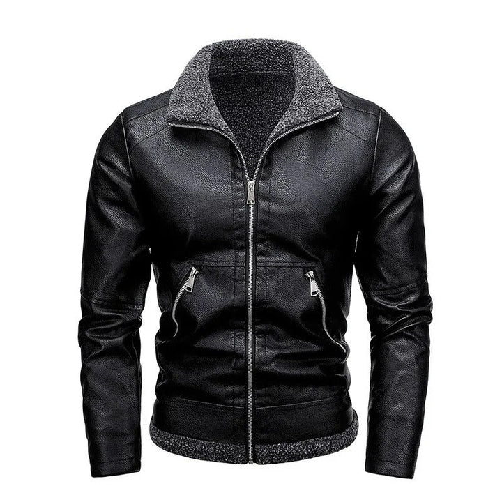 Veste en Cuir Fleece Élégante