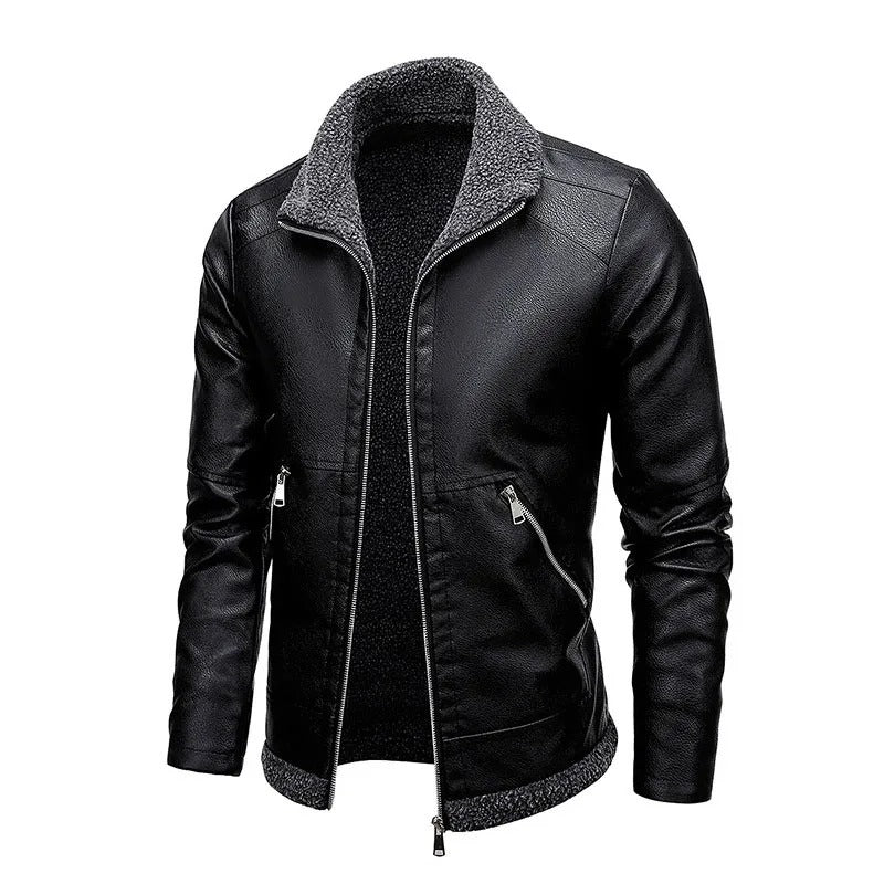 Veste en Cuir Fleece Élégante
