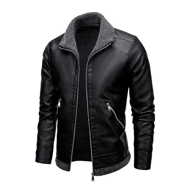 Veste en Cuir Fleece Élégante