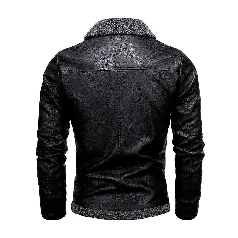 Veste en Cuir Fleece Élégante
