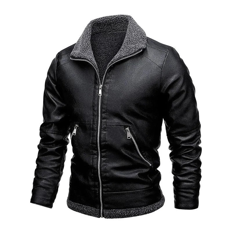 Veste en Cuir Fleece Élégante
