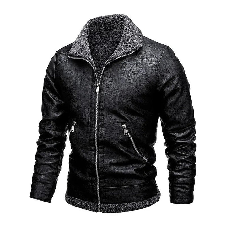 Veste en Cuir Fleece Élégante