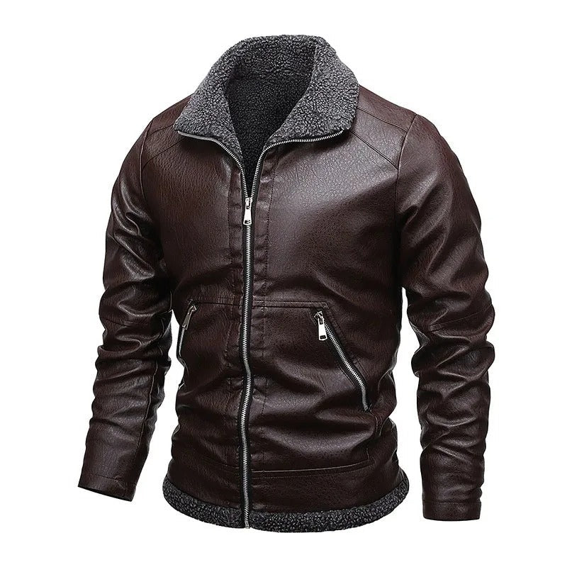 Veste en Cuir Fleece Élégante