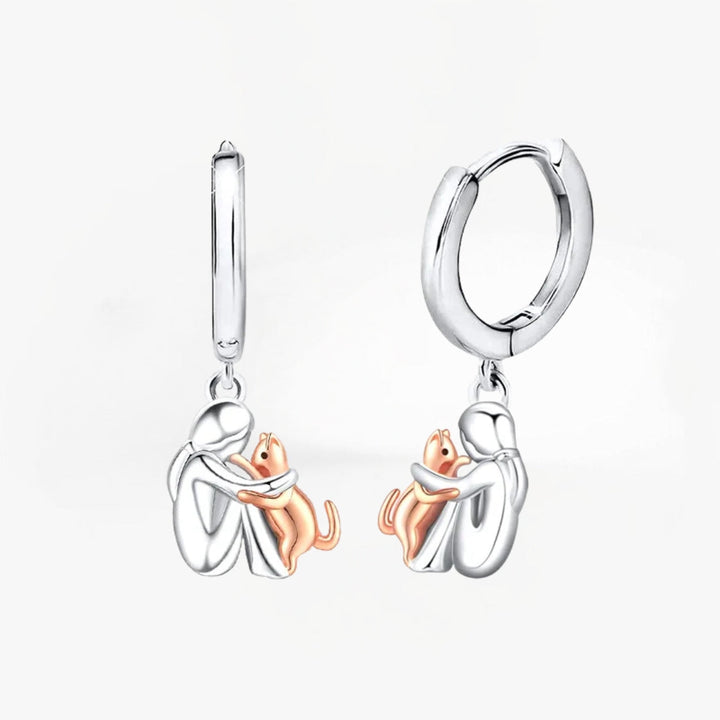 Luvare Paris™ | Boucles d'oreilles avec icône de chat (fermeture ronde)