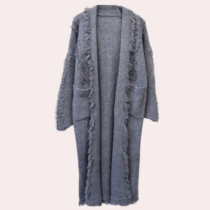 Raquela - Cardigan long tricoté tendance
