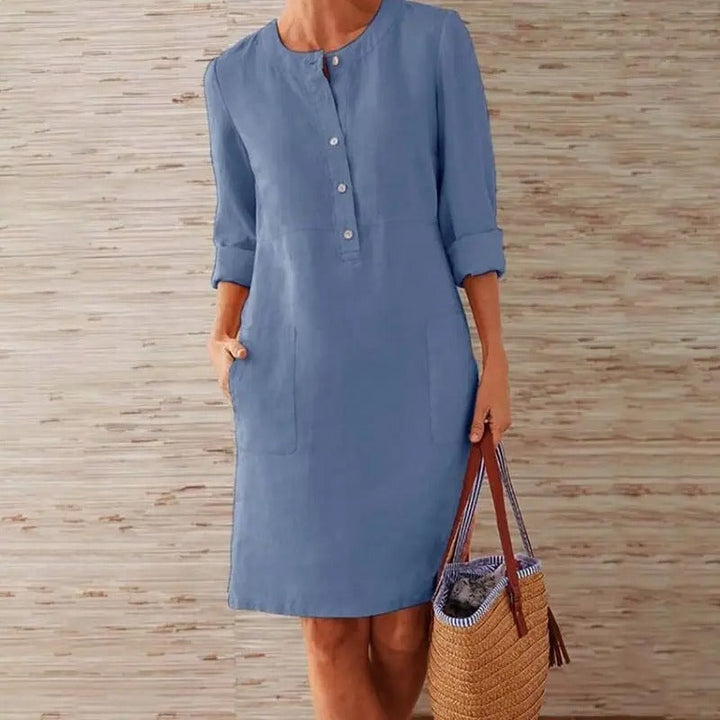 Luna | Robe en lin à manches longues